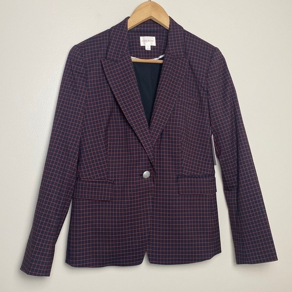 Riley & Rae Mini-checkered Blazer Size 4 - Picture 1 of 12